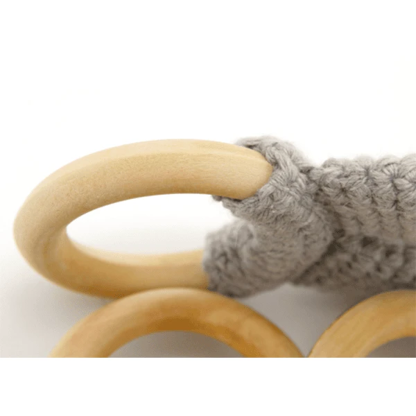 BabyJem Houten Bijtring Konijntje, Grijs 2 BabyJem Houten Bijtring Konijntje, Grijs - Afbeelding 2