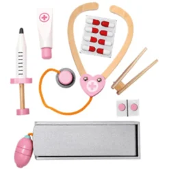 Bino Houten Dokterskoffer 16 St. 9 Bino Houten Dokterskoffer 16 St. -Kinderspeelgoed bino houten dokterskoffer 16 st a313726 4