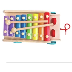 Bino Houten Plug-in Auto Met Xylofoon -Kinderspeelgoed bino houten plug in auto met xylofoon a246005 4