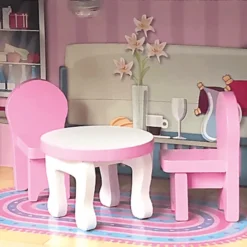 Bino Poppenhuis LED-verlicht, 9-delig -Kinderspeelgoed bino poppenhuis led verlicht 9 delig a350234 4