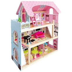 Bino Poppenhuis Met Balkon, 15-delig 7 Bino Poppenhuis Met Balkon, 15-delig -Kinderspeelgoed bino poppenhuis met balkon 15 delig a350235 2