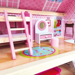 Bino Poppenhuis Met Balkon, 15-delig 9 Bino Poppenhuis Met Balkon, 15-delig -Kinderspeelgoed bino poppenhuis met balkon 15 delig a350235 4