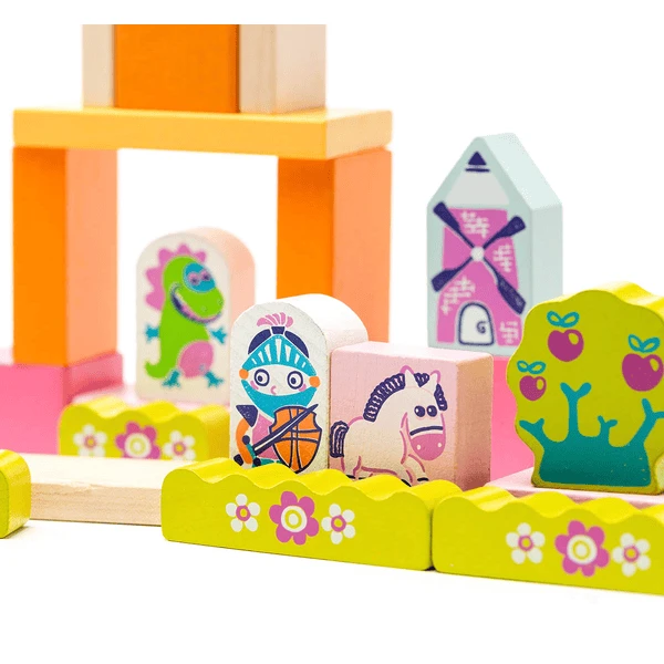 Cubika Houten Blokken Bouwset "Stad Voor Meisjes 2 Cubika Houten Blokken Bouwset "Stad Voor Meisjes - Afbeelding 2