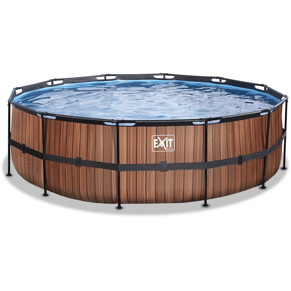 EXIT TOYS EXIT Frame Pool ø488x122cm (12v Sand Filter) - Houtlook 2 EXIT TOYS EXIT Frame Pool ø488x122cm (12v Sand Filter) - Houtlook - Afbeelding 2