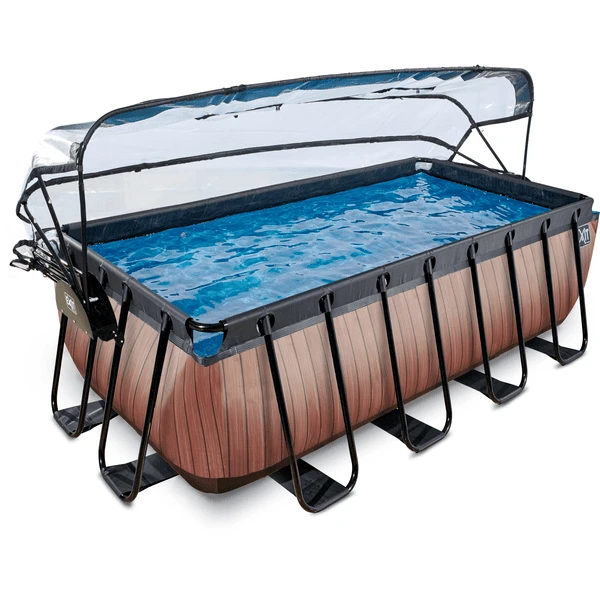 EXIT TOYS EXIT Frame Zwembad 4x2x1,22m (12v Sand Filter) - Houtoptiek + Zonnedak + Warmtepomp 2 EXIT TOYS EXIT Frame Zwembad 4x2x1,22m (12v Sand Filter) - Houtoptiek + Zonnedak + Warmtepomp - Afbeelding 2