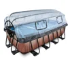 EXIT TOYS EXIT Frame Zwembad 4x2x1,22m (12v Sand Filter) - Houtoptiek + Zonnedak + Warmtepomp