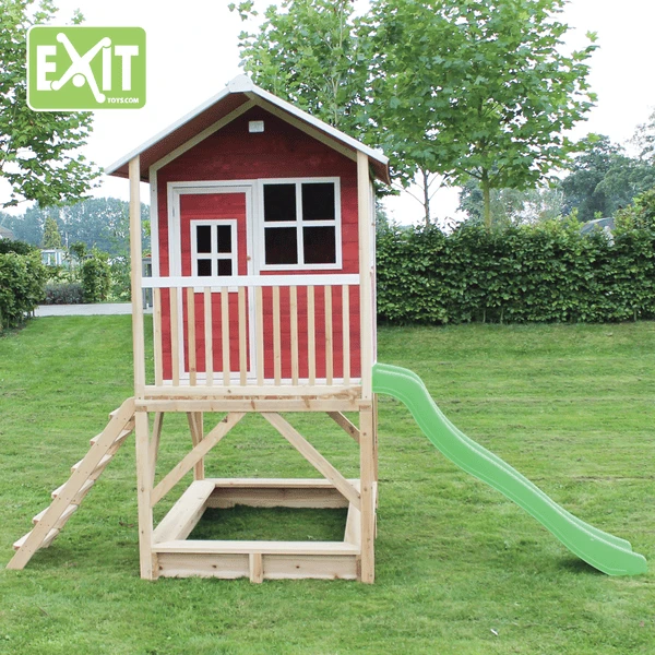 EXIT TOYS EXIT Loft 500 Houten Speelhuis - Rood 3 EXIT TOYS EXIT Loft 500 Houten Speelhuis - Rood - Afbeelding 3