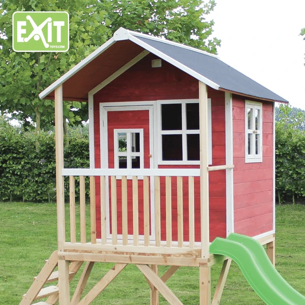 EXIT TOYS EXIT Loft 500 Houten Speelhuis - Rood 4 EXIT TOYS EXIT Loft 500 Houten Speelhuis - Rood - Afbeelding 4
