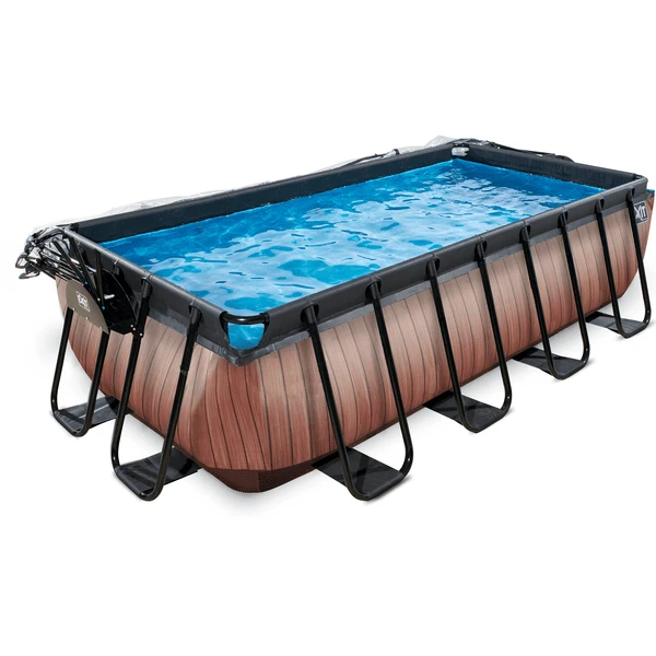 EXIT TOYS EXIT Wood Pool 400x200x100cm Met Afdekking, Sand Filter En Warmtepomp, Bruin 3 EXIT TOYS EXIT Wood Pool 400x200x100cm Met Afdekking, Sand Filter En Warmtepomp, Bruin - Afbeelding 3