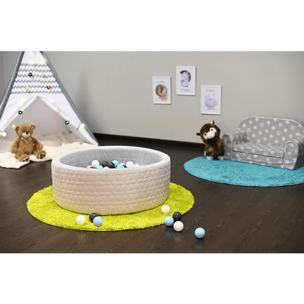 Knorr® Toys Ballenbak Soft Cosy Geo Grey Inclusief 300 Ballen Grijs/creme/lichtblauw 2 Knorr® Toys Ballenbak Soft Cosy Geo Grey Inclusief 300 Ballen Grijs/creme/lichtblauw - Afbeelding 2