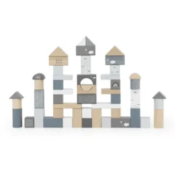 Label-Label - Houten Blokken 50 Stuks - Blauw