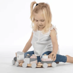 Label-Label - Stapeltrein - Roze -Kinderspeelgoed label label stapeltrein roze a393309 3