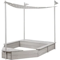 Roba Zandbak Schip Incl. Zonneluifel