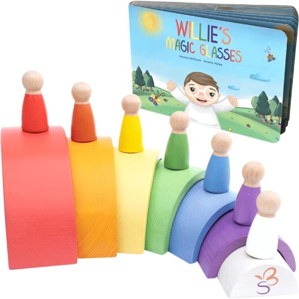 Schmetterline Houten Strik En Poppenset Met Boek "Willie's Magic Glasses" (Engels Boek) 1 Schmetterline Houten Strik En Poppenset Met Boek "Willie's Magic Glasses" (Engels Boek)