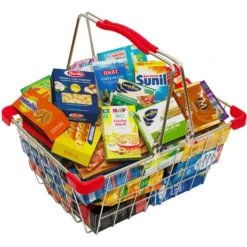 Tanner - De Kleine Verkoper- Gevulde Metalen Winkelmand